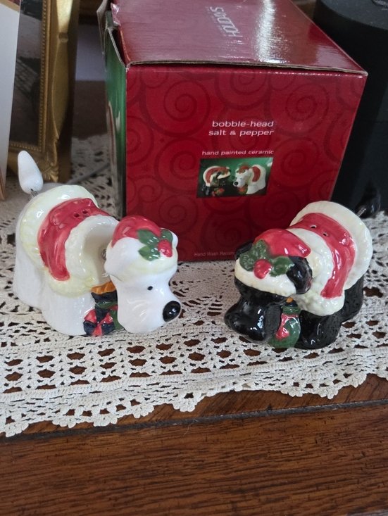 May dept stores Other - Christmas Bobble-Head Dog Salt & Pepper Shakers